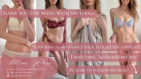 Snapshot of addieroseone chatting on 01-31-25, 06:02 Addison Rose I am currently away for the holiday weekend. Streams start again on 1242024. Enjoy the holiday online show from 01-31-25, 06:02