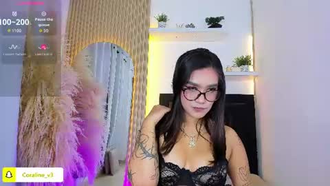 Snapshot of coraline_v chatting on 06-10-26, 12:37 Coraline connected from 10 pm to 6 am Colombia time online show from 06-10-26, 12:37