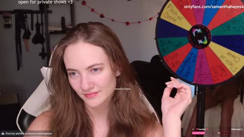 Snapshot of samanthahayesxoxo chatting on 02-01-25, 06:21 The Real Samantha Hayes haha online show from 02-01-25, 06:21