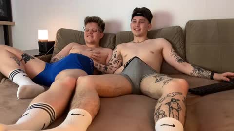 Snapshot of twoguyspleasure chatting on 05-13-26, 04:48 Noah blonde and Josh dark hair Nike guy online show from 05-13-26, 04:48